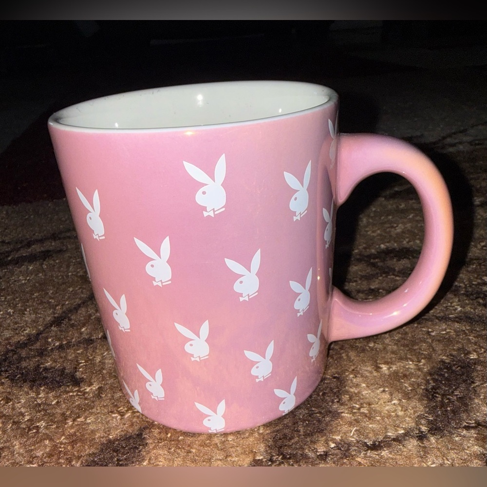 PLAYBOY Pink Iridescent Mug with White Bunny Logo- NWT